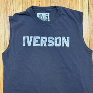Allen Iverson Roots of Fight Philly Black Muscle Tee Men’s Size Large Made in US